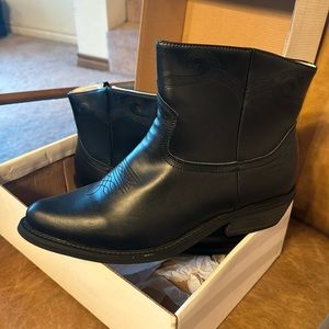 Men’s Black Saddle Tramp Leather Half western cowboy boots 13 NEW